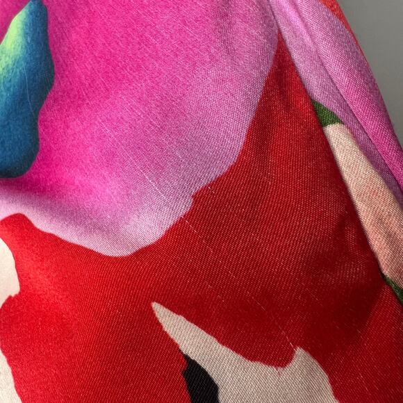 Farm Rio One Shoulder Multicolor Slim Floral Midi Dress Size Medium - Picture 7 of 9